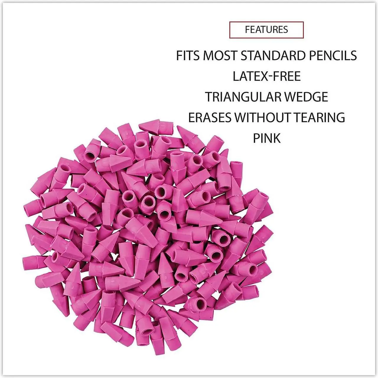 Alt view image 7 of 10 - Universal Pencil Cap Erasers 50/Pack 55150