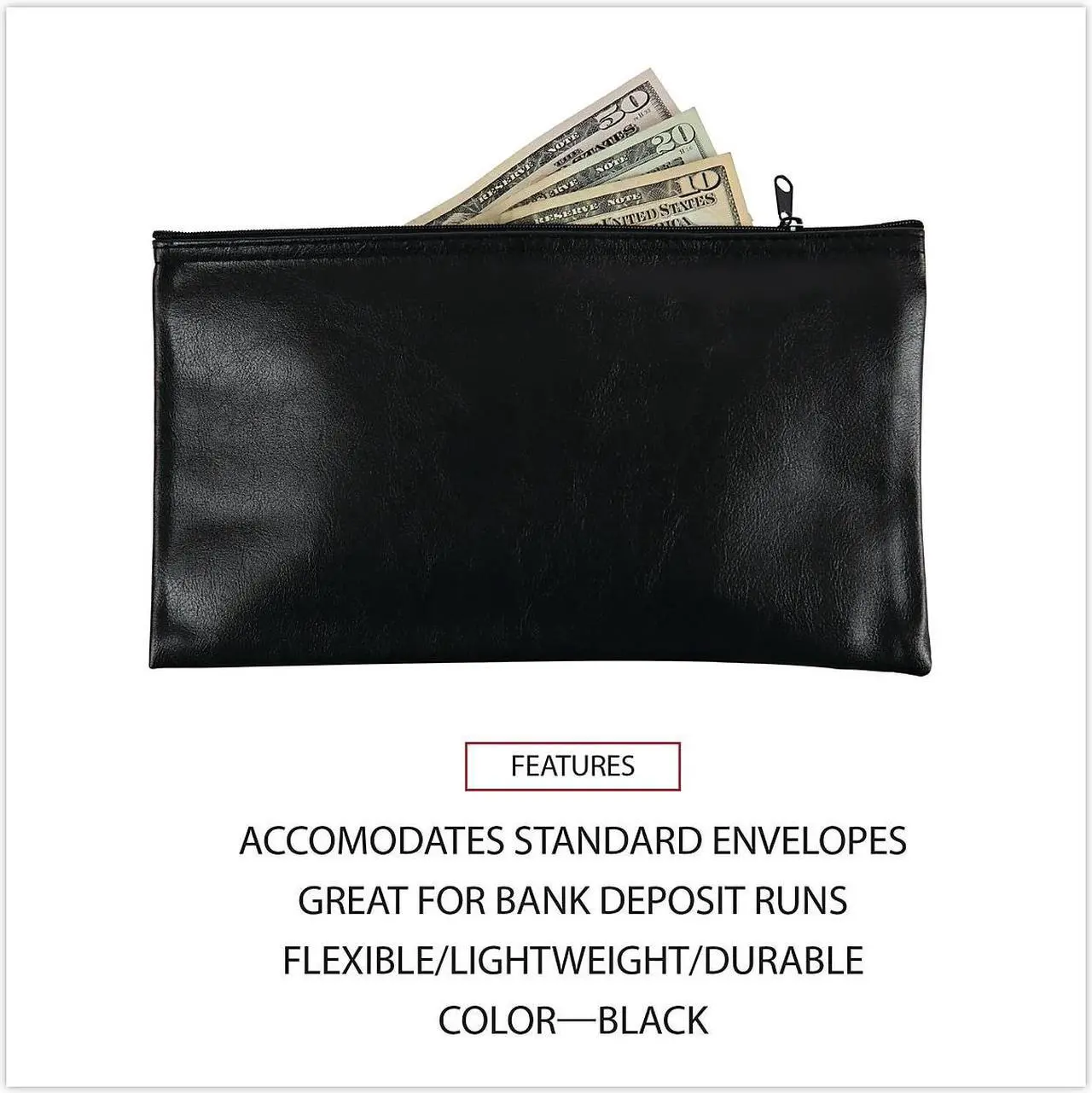 Alt view image 7 of 10 - Zippered Wallets/Cases, 11w x 6h, Black, 2/PK 69021