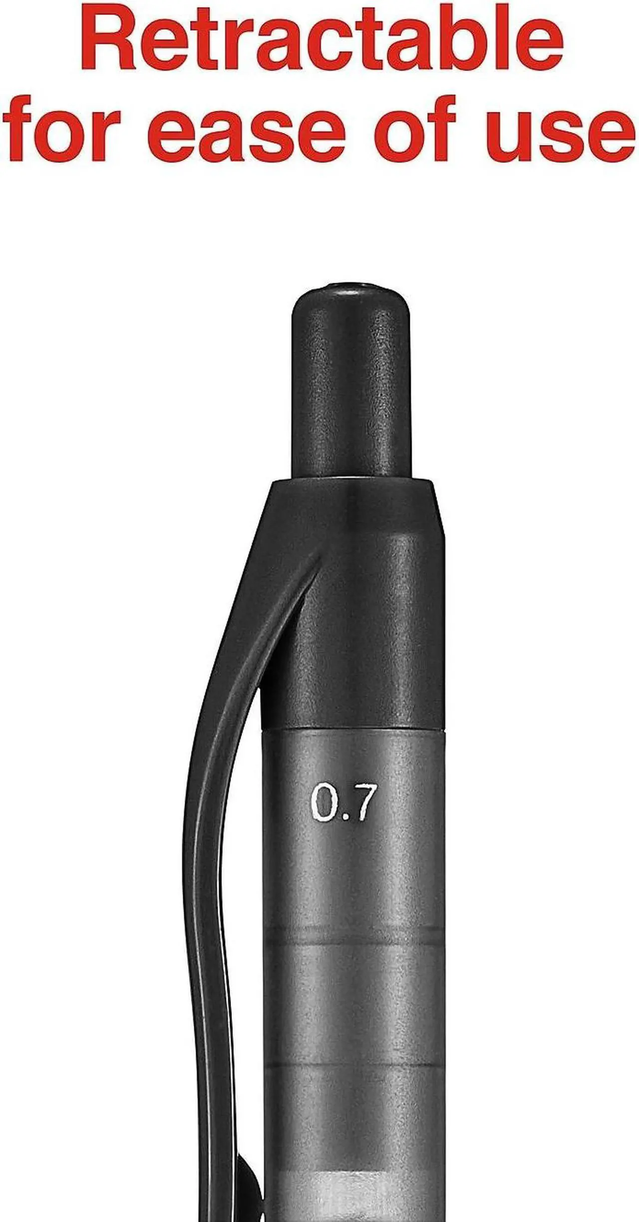 Alt view image 4 of 6 - STAPLES AURA GEL RETRACTABLE PENS 0.7MM BLACK 12PK (29195) 2072167