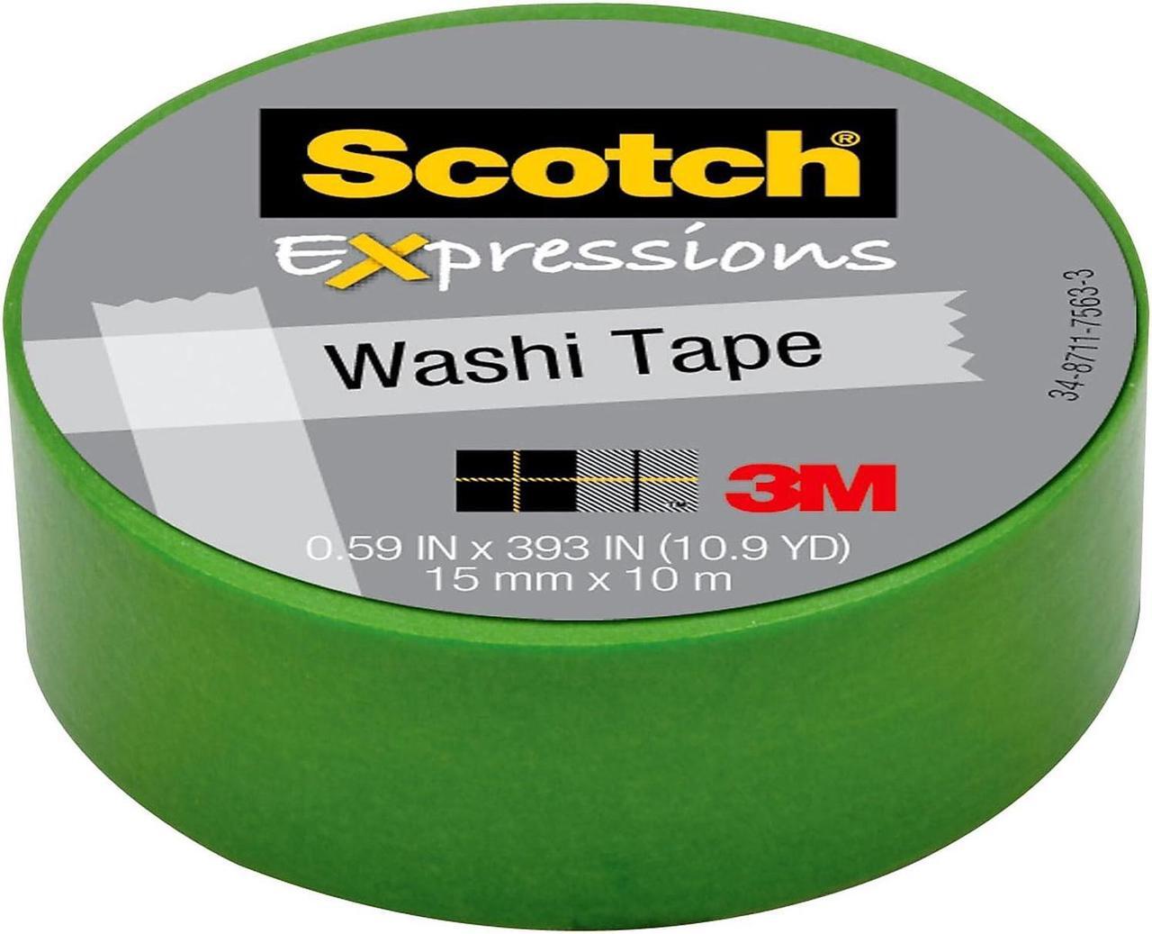 Alt view image 9 of 19 - 3M Scotch Expressions Washi Crafting Tape: 0.59 in. x 10-9/10 yds. (Green) - OEM
