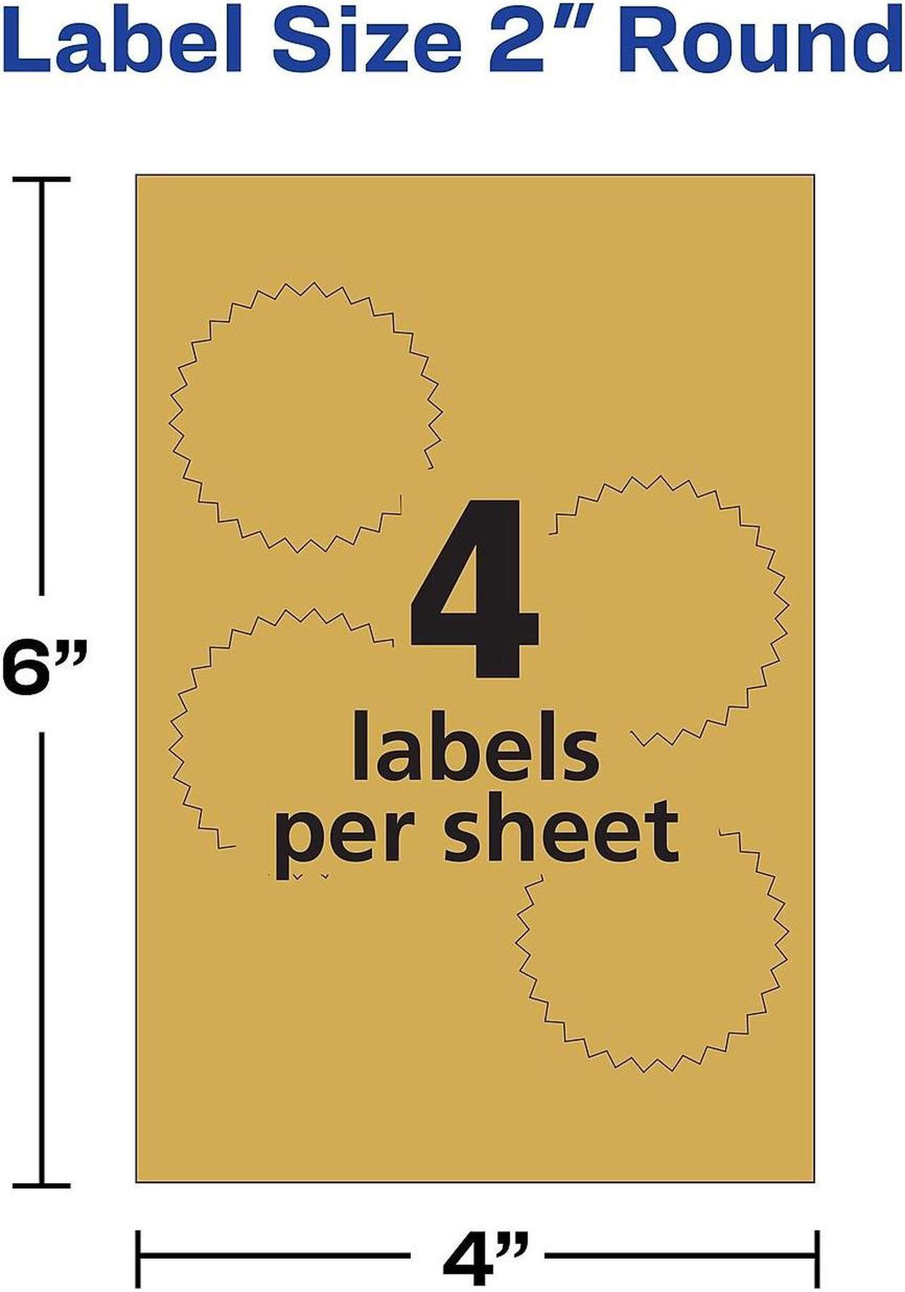 Alt view image 10 of 11 - Avery Printable Gold Foil Seals 2" dia 44/Pack 05868
