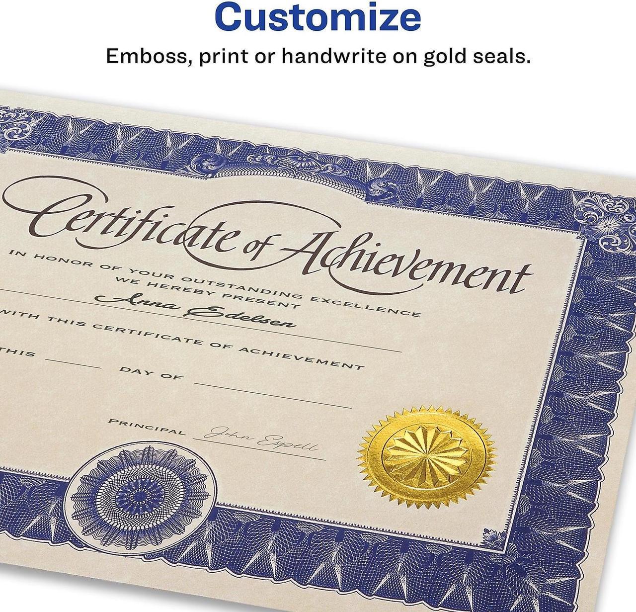 Alt view image 9 of 11 - Avery Printable Gold Foil Seals 2" dia 44/Pack 05868