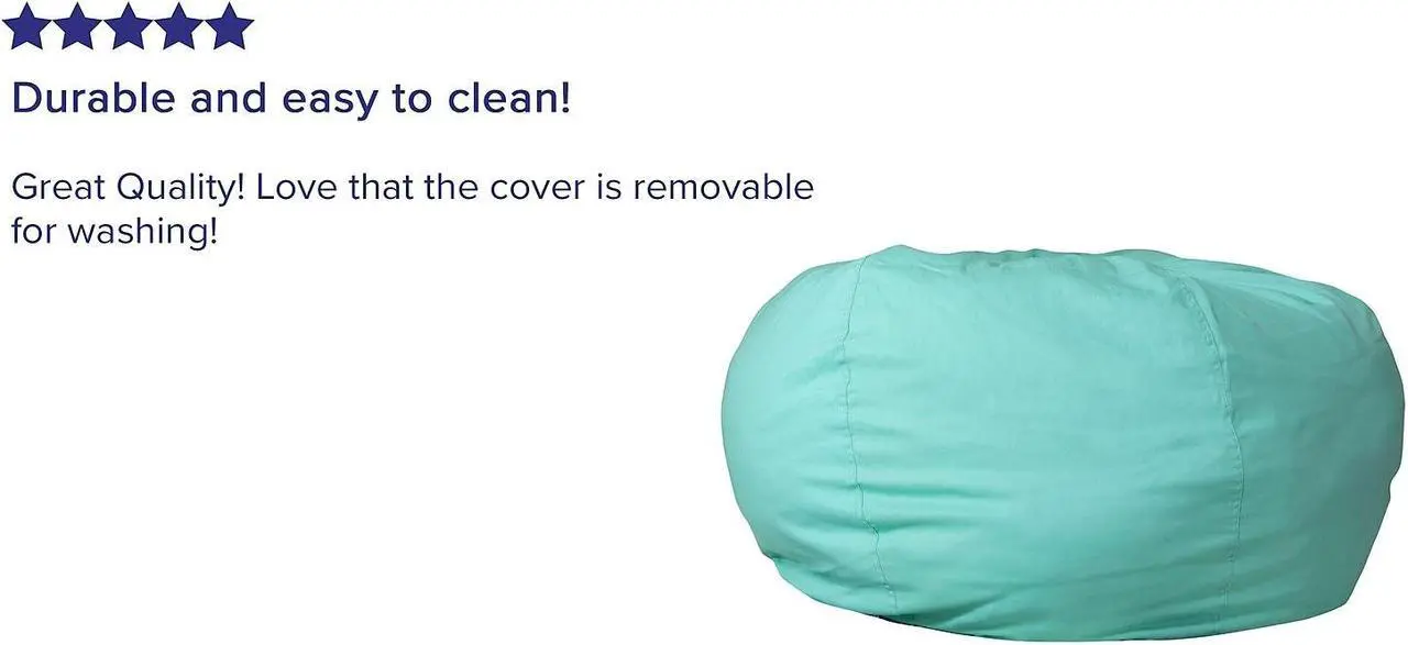 Alt view image 5 of 16 - Oversized Solid Mint Green Refillable Bean Bag Chair for All Ages