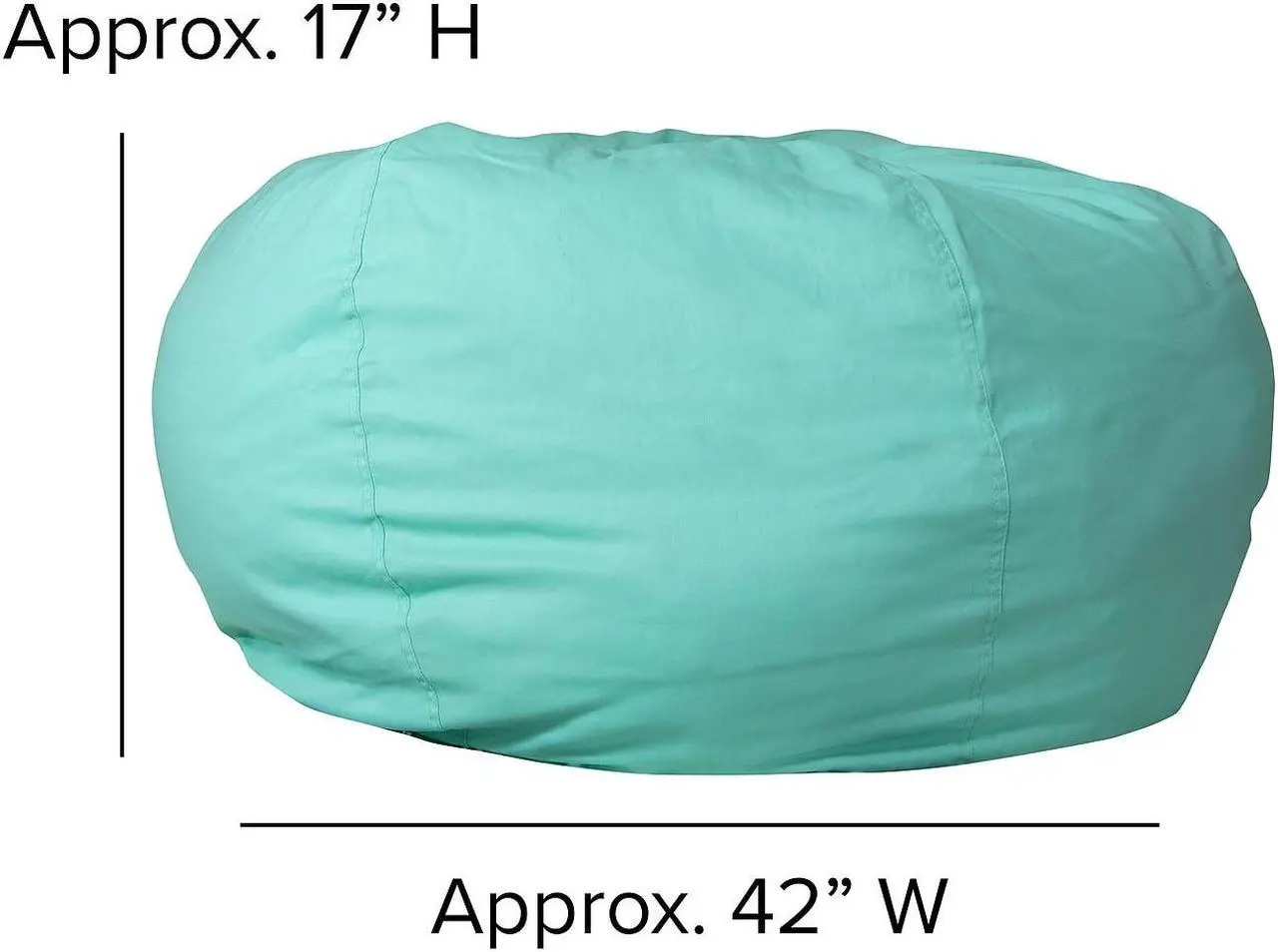 Alt view image 7 of 16 - Oversized Solid Mint Green Refillable Bean Bag Chair for All Ages