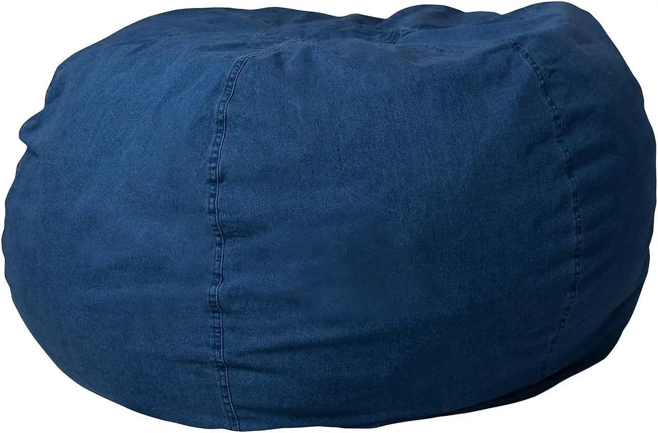 Alt view image 10 of 20 - Oversized Denim Kids Bean Bag Chair