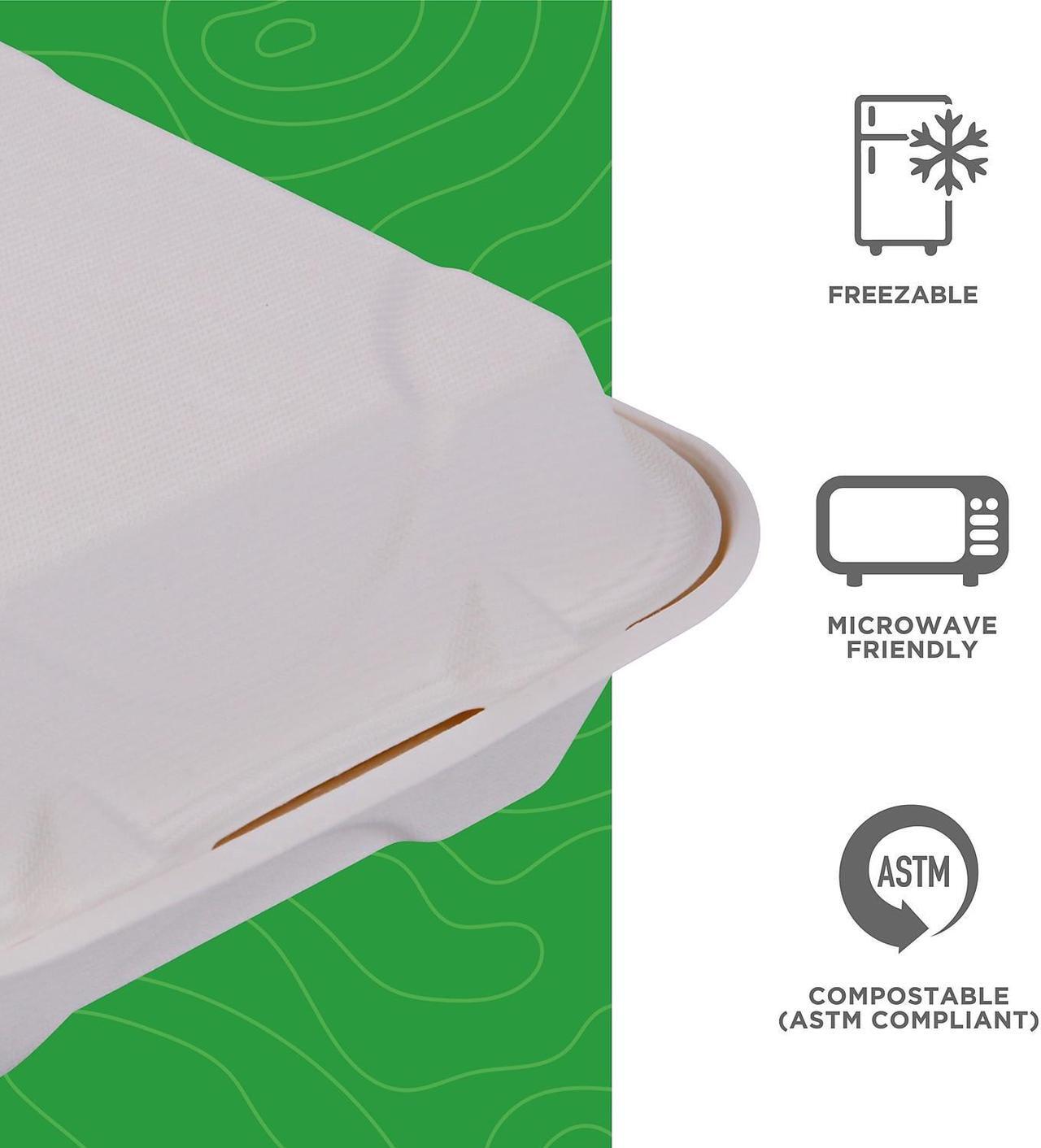 Alt view image 4 of 8 - Eco-Products Vanguard Clamshell Box 200/Carton (EP-HC81NFA) EPHC81NFA
