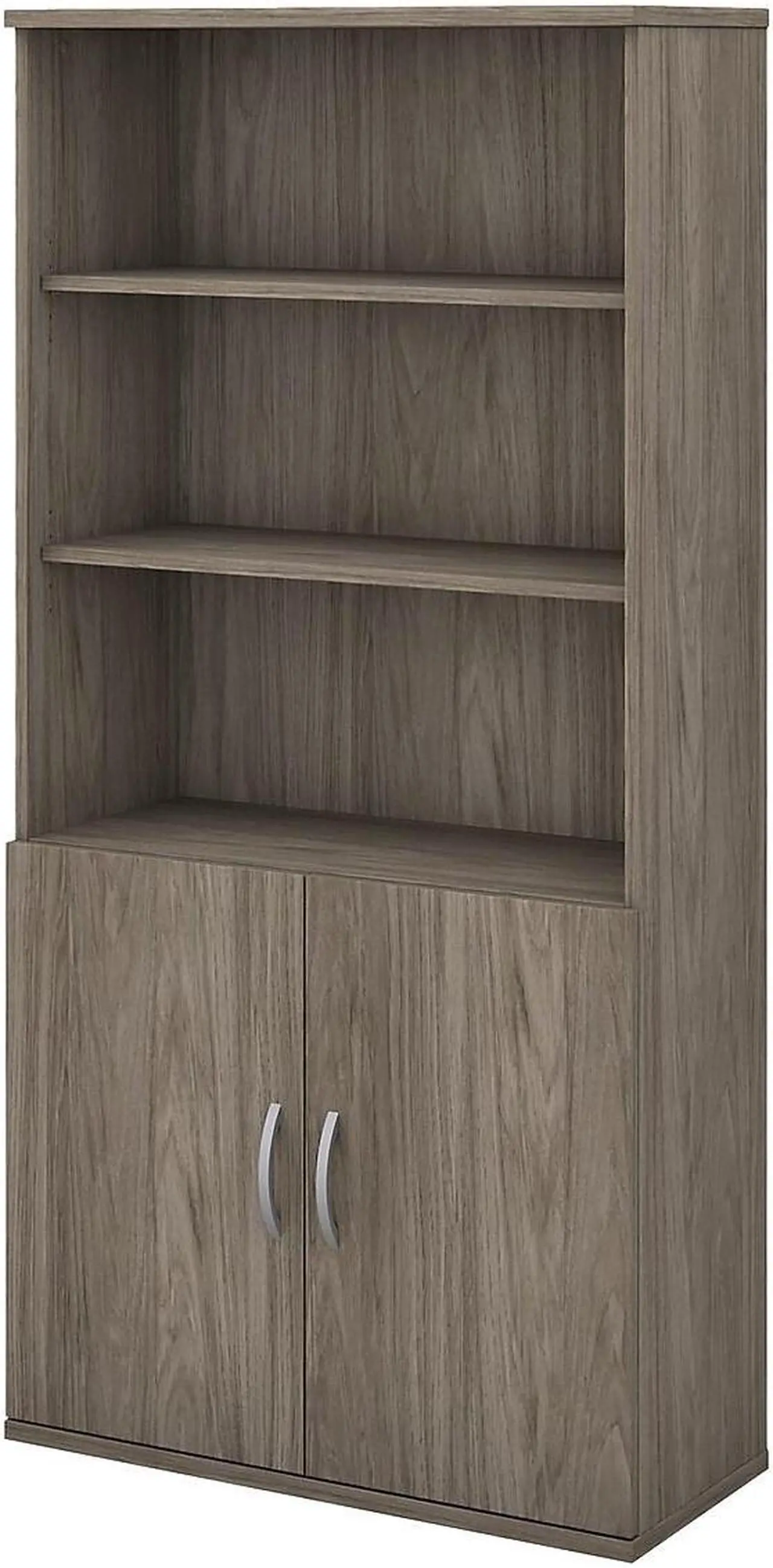 Estantería Con Puertas Bush Business Furniture Studio C - 5 Estantes (3 Ajustables), Color Gris Tormenta, Soporta 50 Lbs Por Estante