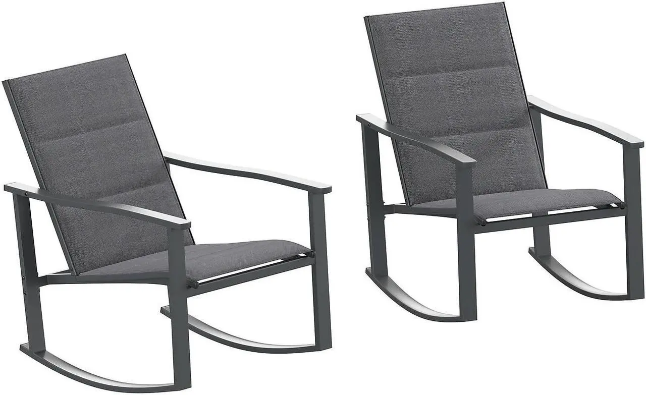 Main image of Flash Furniture Brazos Outdoor Rocking Chairs with Flex Comfort Material Black 2/Pack (2FVFSC2315NBLK)