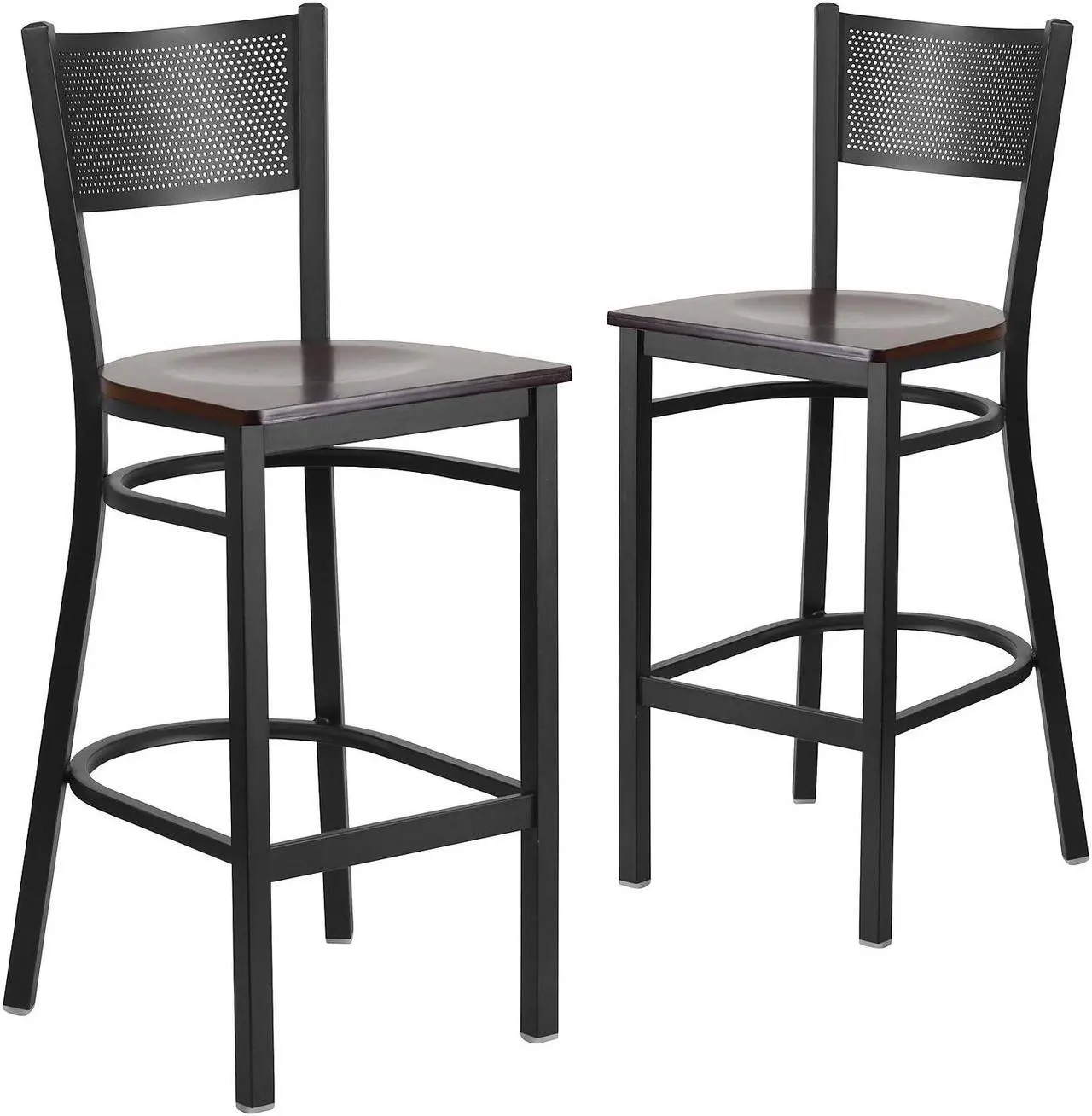 Alt view image 18 of 20 - Brynn Series 29'' High Contemporary Cappuccino Wood Barstool in Black Vinyl