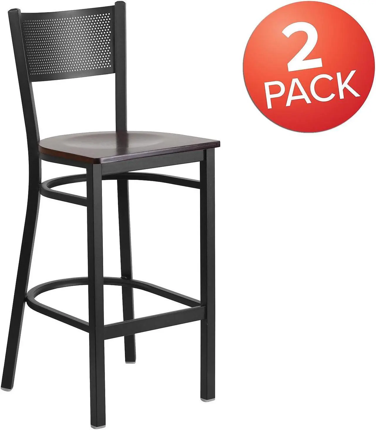 Alt view image 20 of 20 - Brynn Series 29'' High Contemporary Cappuccino Wood Barstool in Black Vinyl