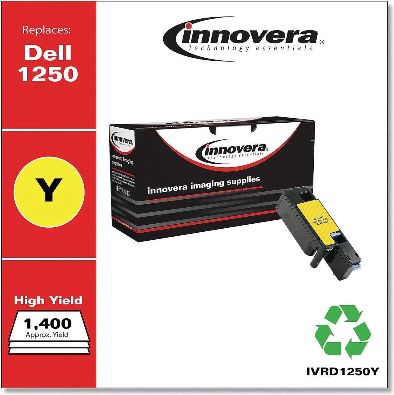 Alt view image 18 of 20 - Innovera Remanufactured Dell 331-0779 (1250) High-Yld Toner, 1400 Page-Yld, Yellow