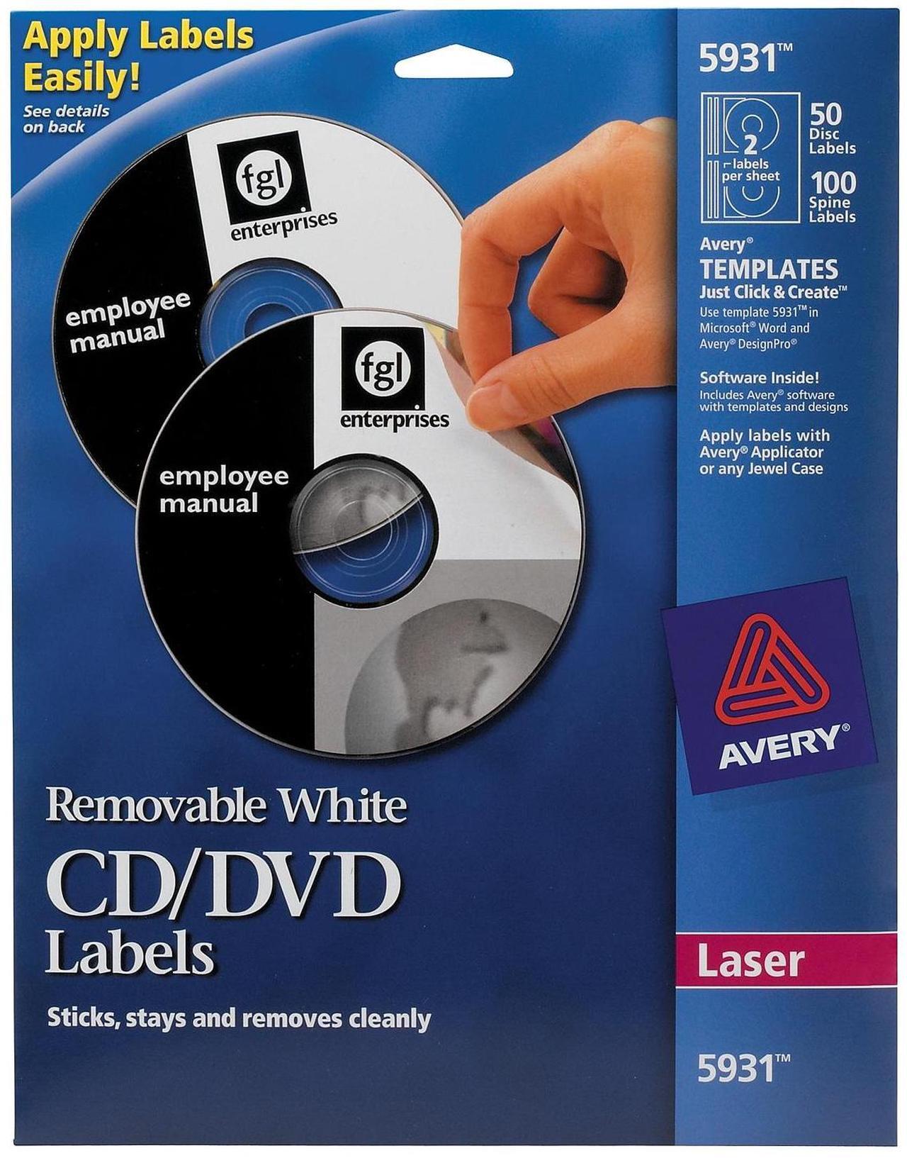 Alt view image 16 of 19 - AVERY 5931 Matte White Removable CD Labels for Laser Printers