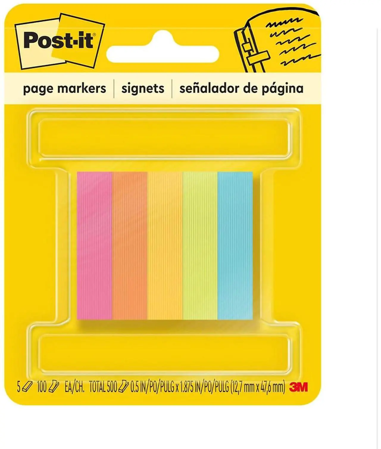 Alt view image 17 of 20 - Post-it Page Flag Markers Assorted Brights 100 Strips/Pad 5 Pads/Pack 6705AN