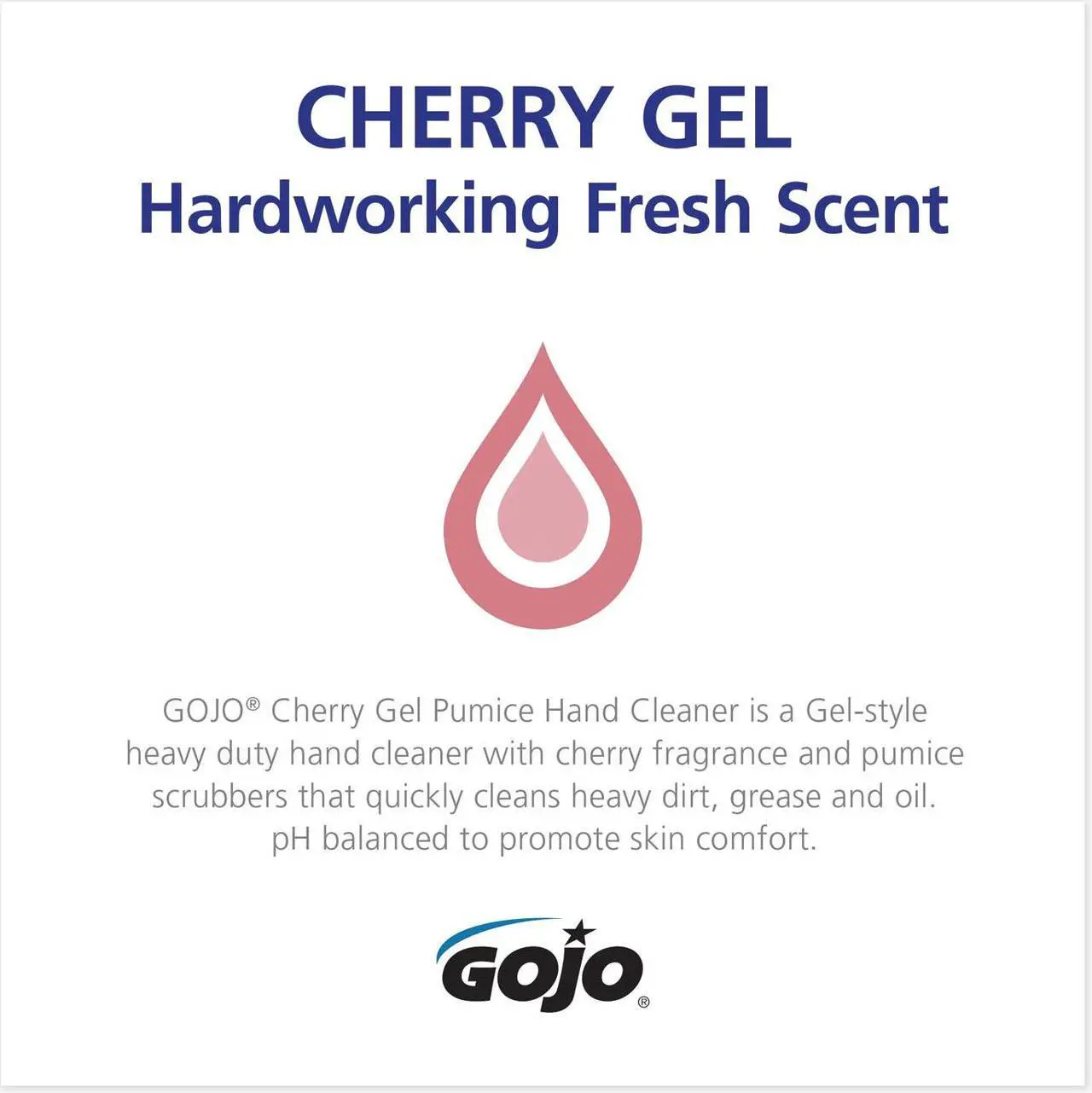 Alt view image 9 of 11 - Gojo 315-2358-02 Cherry Gel Pumice Hand Cleaner
