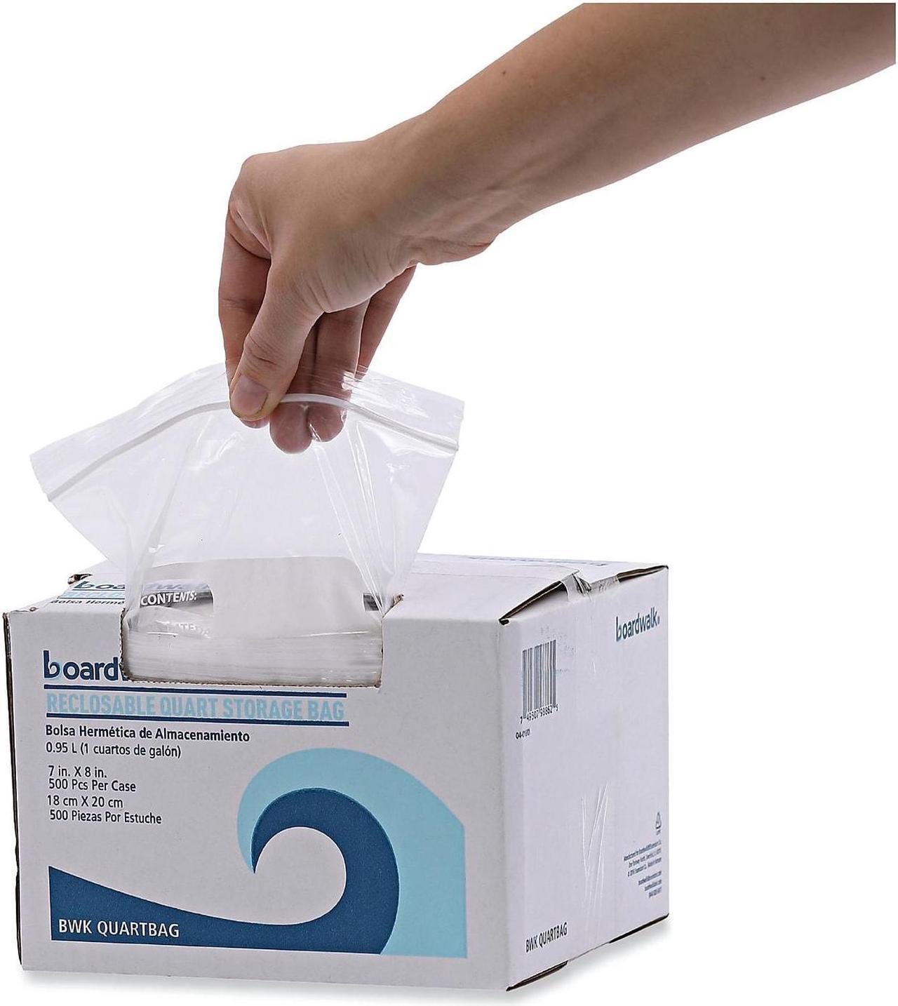 Alt view image 17 of 17 - Boardwalk Reclosable Food Storage Bags 1 qt Clear LDPE 6 1/2 x 5.88 500/Box