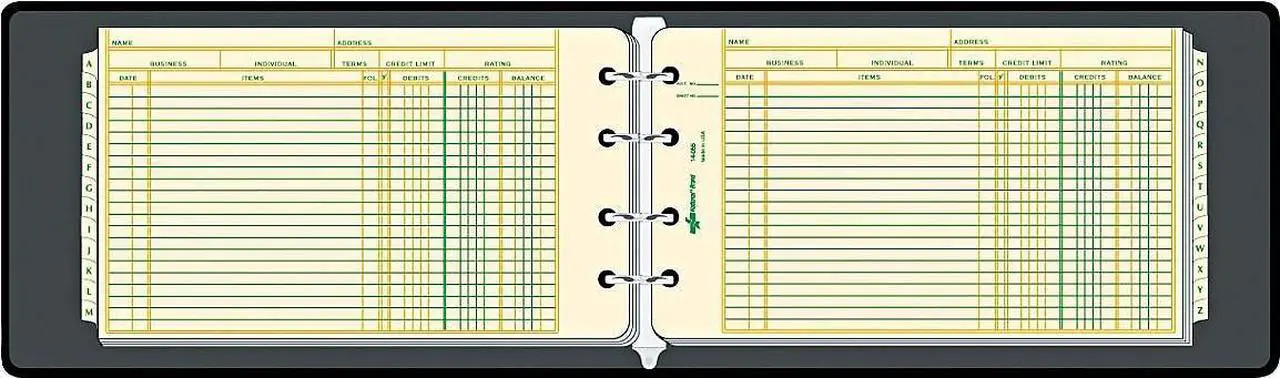 Alt view image 16 of 16 - National Four-Ring Ledger Binder Kit Black 8.5 x 5 100 Sheets/Book 63453