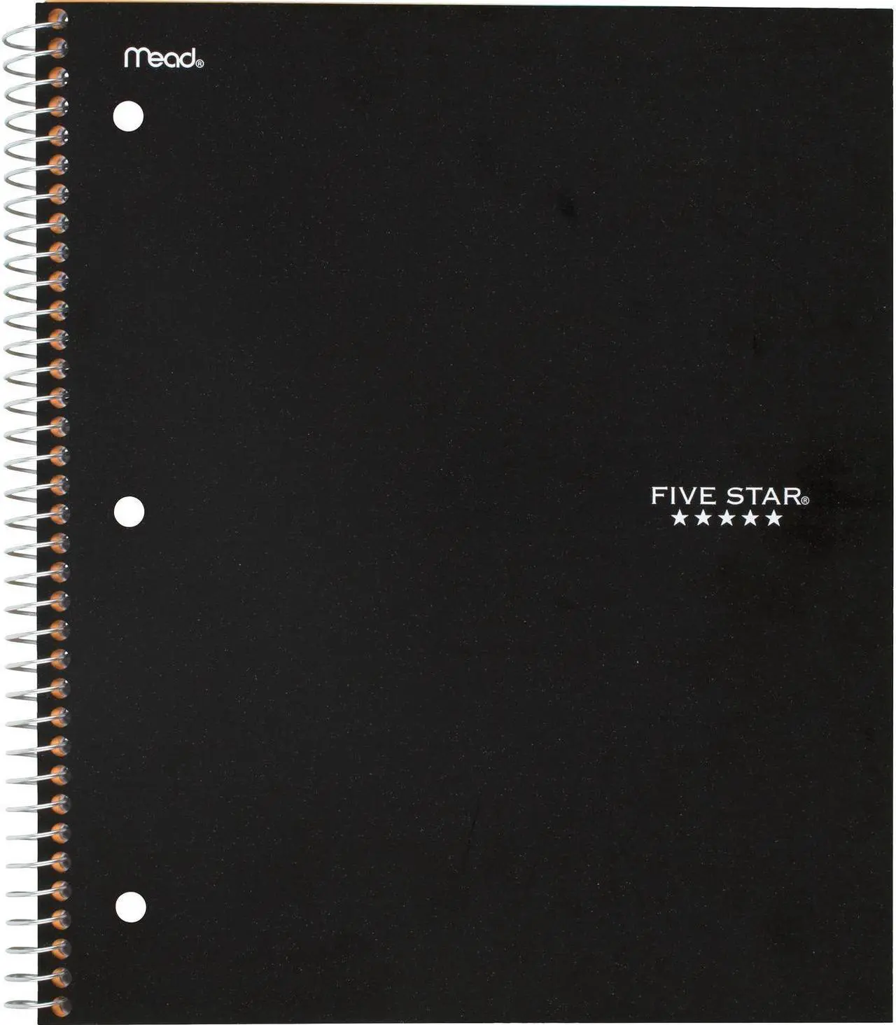 Main image of Five Star Wirebound Notebook College Rule 11 x 8 1/2 100 Sheets Black 72057