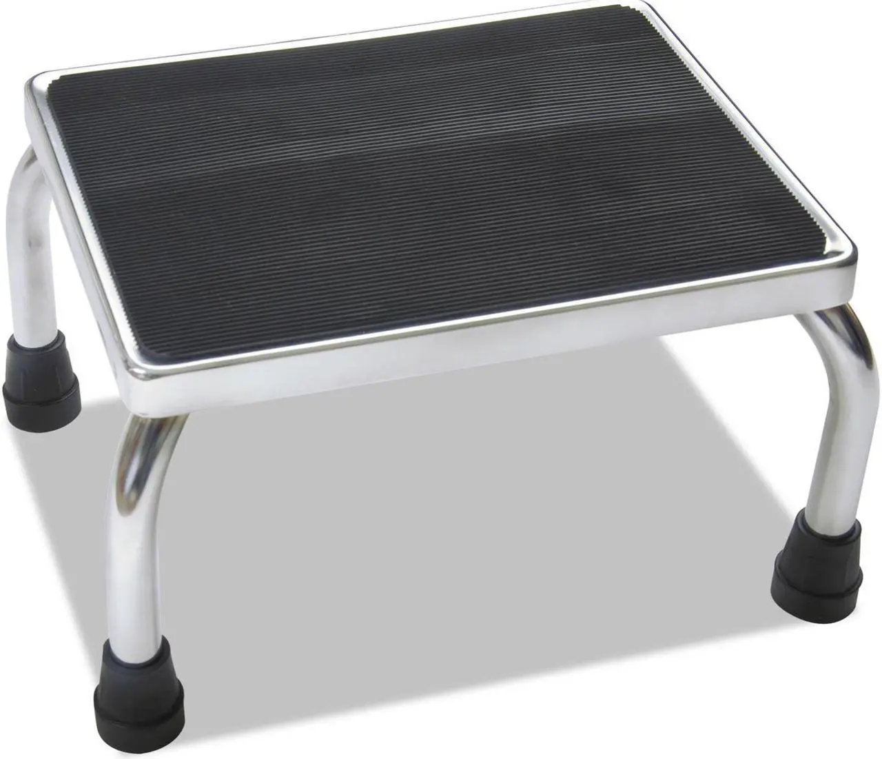 Main image of Medline Foot Stool 16w x 12d x 8 1/4h Steel Chrome/Black Mat MDS80430I