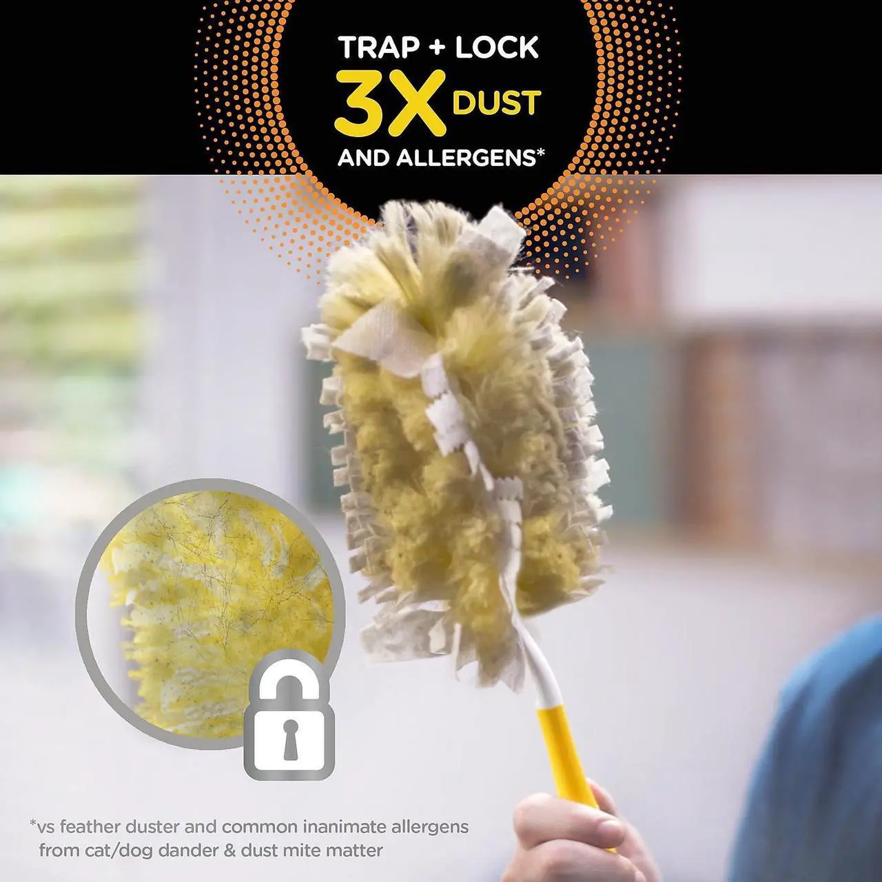 Alt view image 10 of 16 - Swiffer 360 Dusters Refill Dust Lock Fiber Yellow 6/Box 21620BX