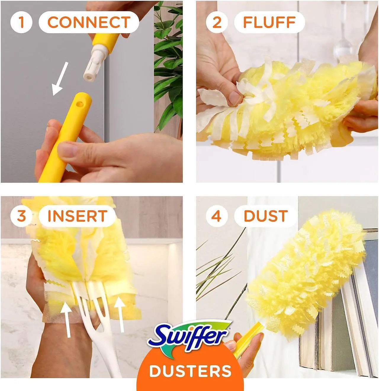 Alt view image 13 of 16 - Swiffer 360 Dusters Refill Dust Lock Fiber Yellow 6/Box 21620BX