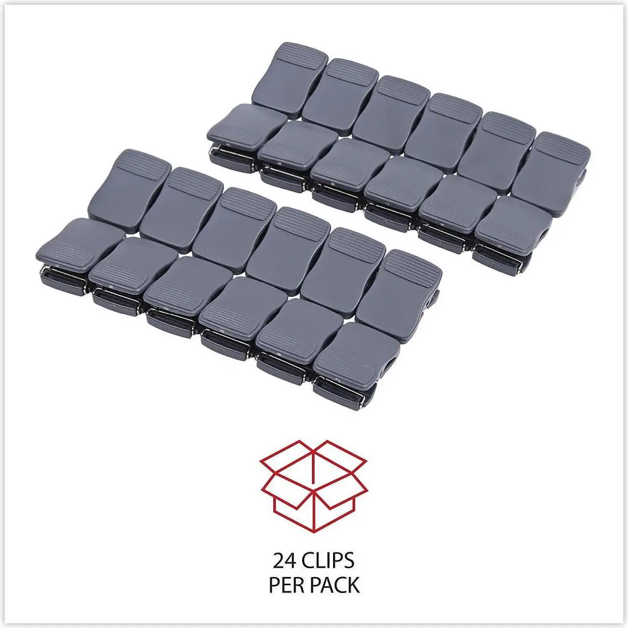 Alt view image 6 of 8 - UNIVERSAL Recycled Cubicle Clips 1" x 5/8" x 1 3/8" 40 Sheet Capacity Charcoal 24/Pack 08221