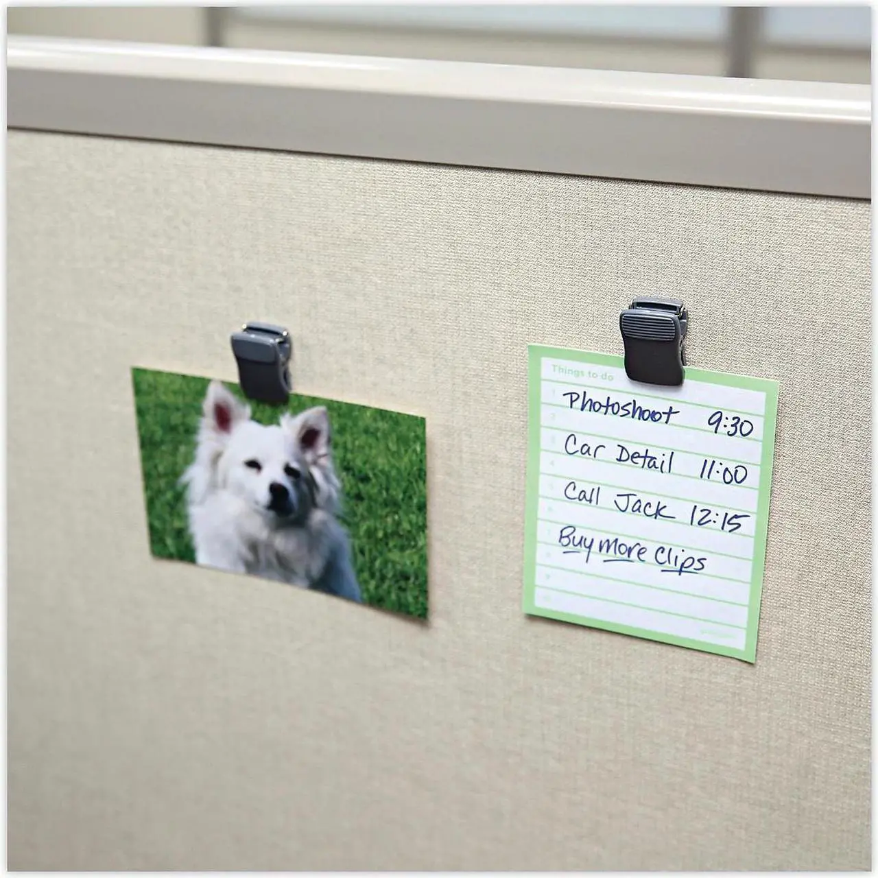 Alt view image 7 of 8 - UNIVERSAL Recycled Cubicle Clips 1" x 5/8" x 1 3/8" 40 Sheet Capacity Charcoal 24/Pack 08221