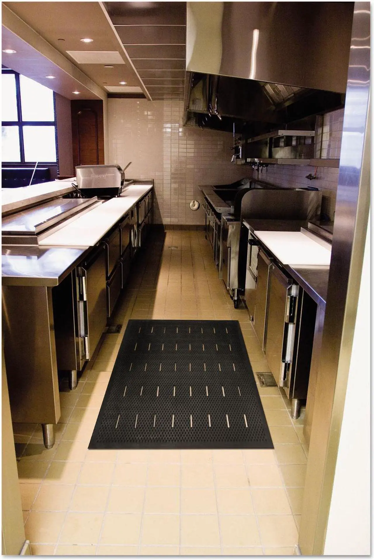 Alt view image 4 of 5 - Guardian Free Flow Comfort Utility Floor Mat 36 x 48 Black 34030401