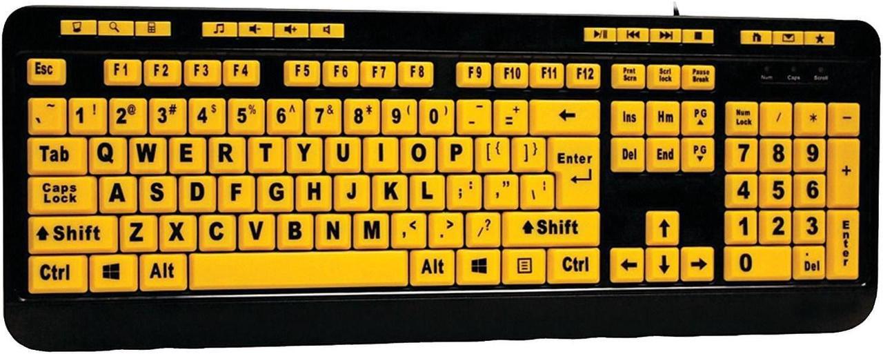 Adesso Luminous Wired Keyboard Yellow/Black (AKB-132UY) AEOAKB132UY