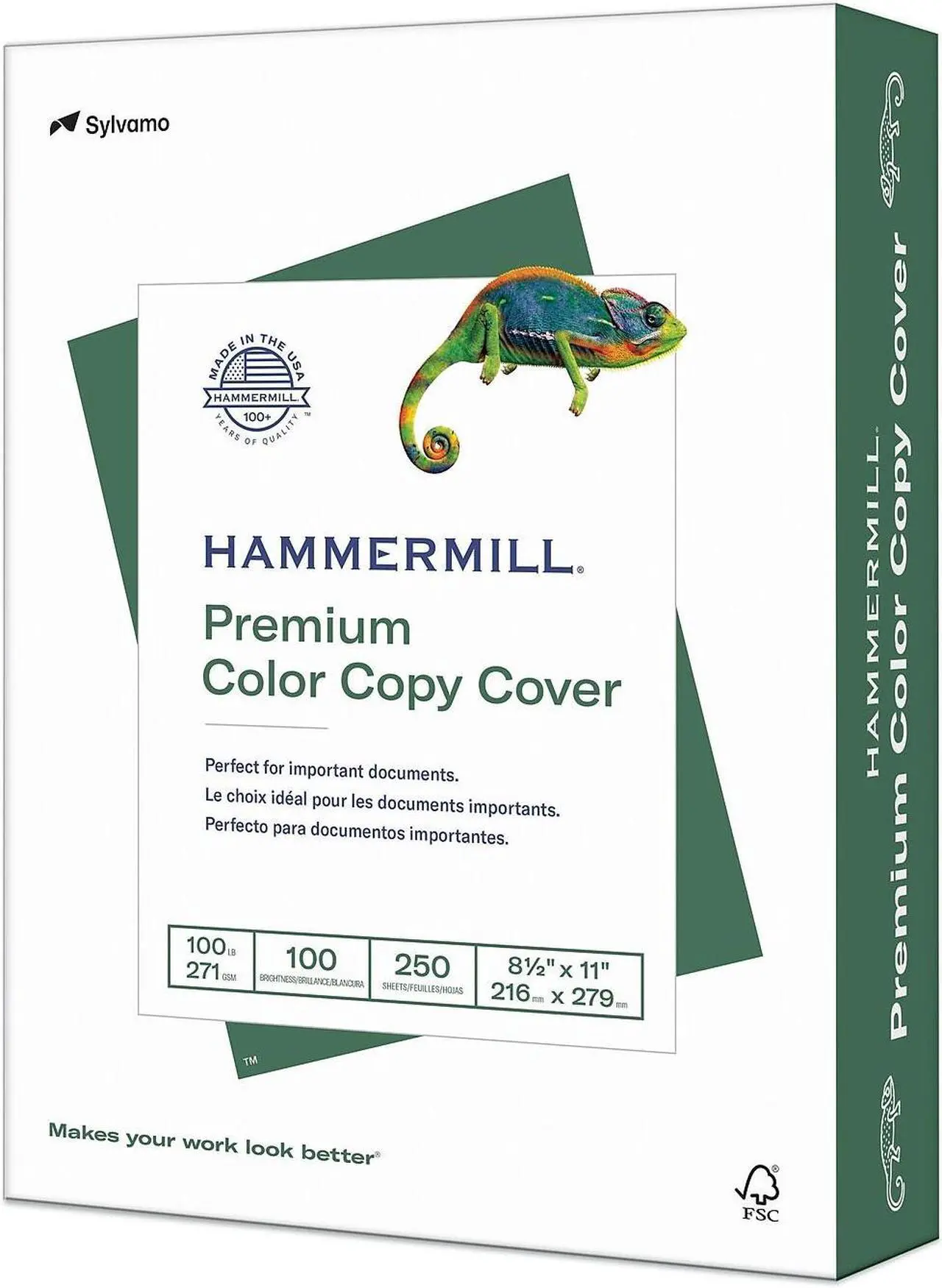 Main image of Hammermill Premium Color Copy Cover Paper 100 lbs 8.5" x 11" White 909667