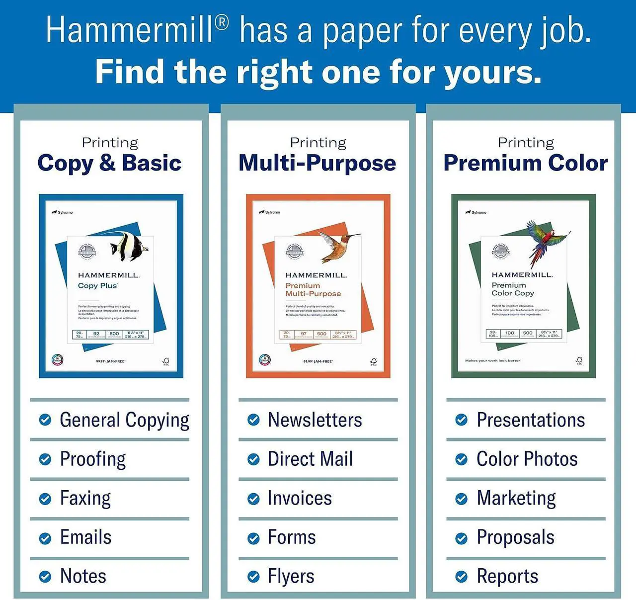 Alt view image 3 of 7 - Hammermill Premium Color Copy Cover Paper 100 lbs 8.5" x 11" White 909667