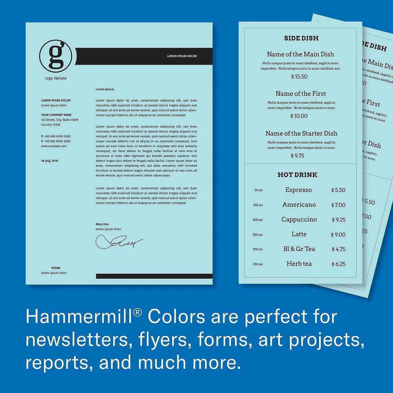 Alt view image 9 of 10 - Hammermill 103317 Fore Super Premium Paper For Laser, Inkjet Print - Legal - 8.50" x 14" - Recycled - 500 / Ream - Blue