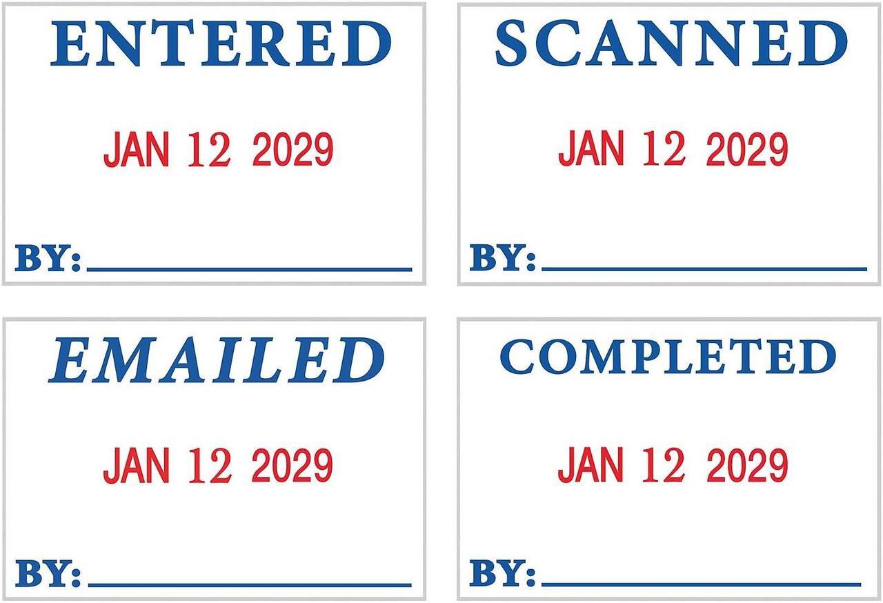 Alt view image 17 of 20 - 4 in 1 e-Message 2 Color Dater 15/16 x 1 3/4 COMPLETED/EMAILED/ENTERED/SCANNED