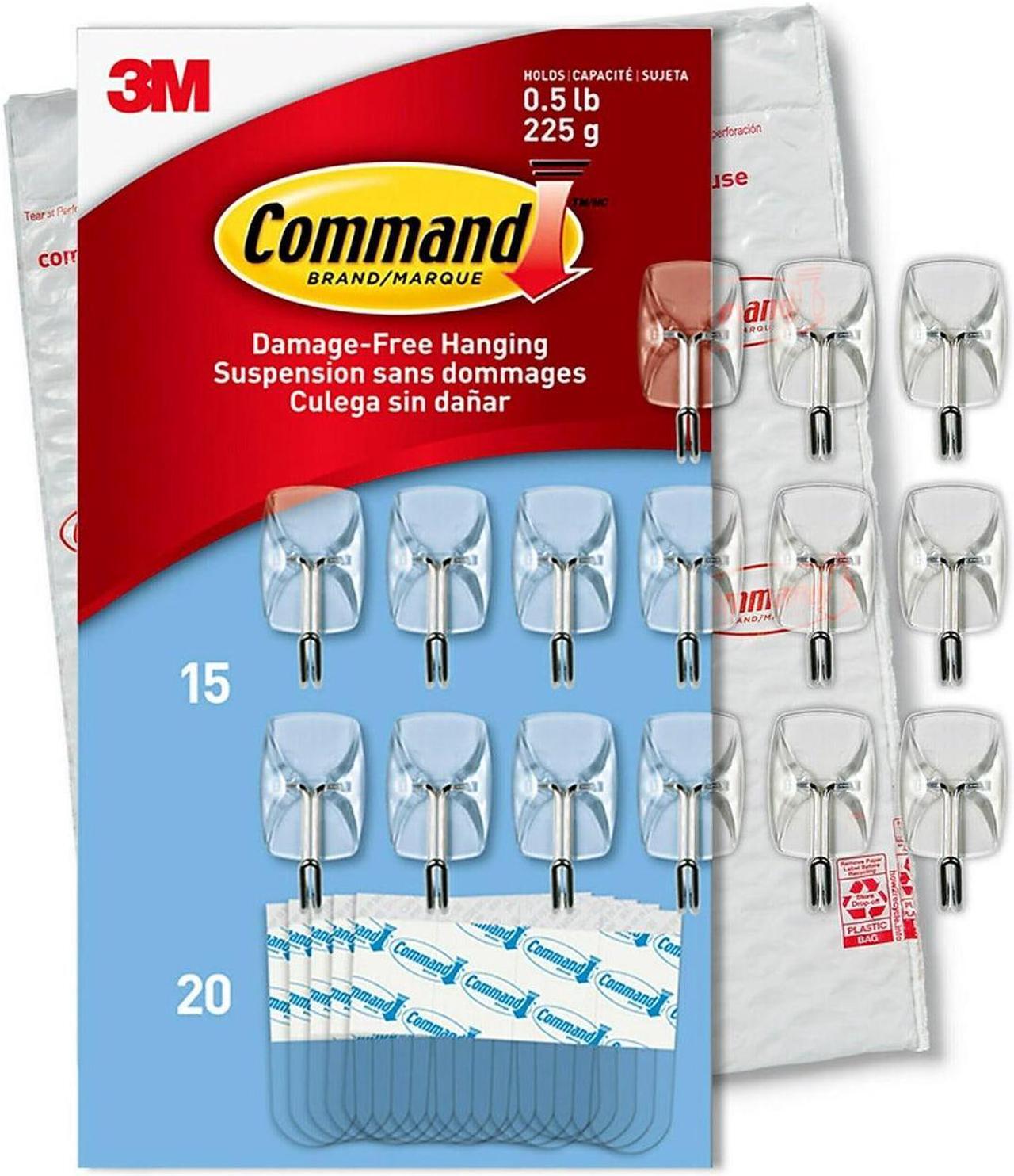 Main image of Command Small Wire Hooks Clear 15 Hooks/Pack (17067CLR-15NA)