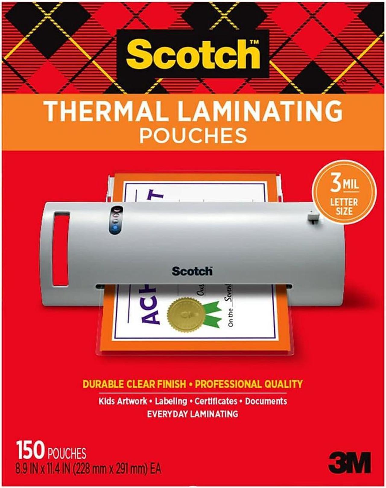 Scotch Thermal Laminating Pouches Letter Size 3 Mil 150/Pack (TP3854-150)