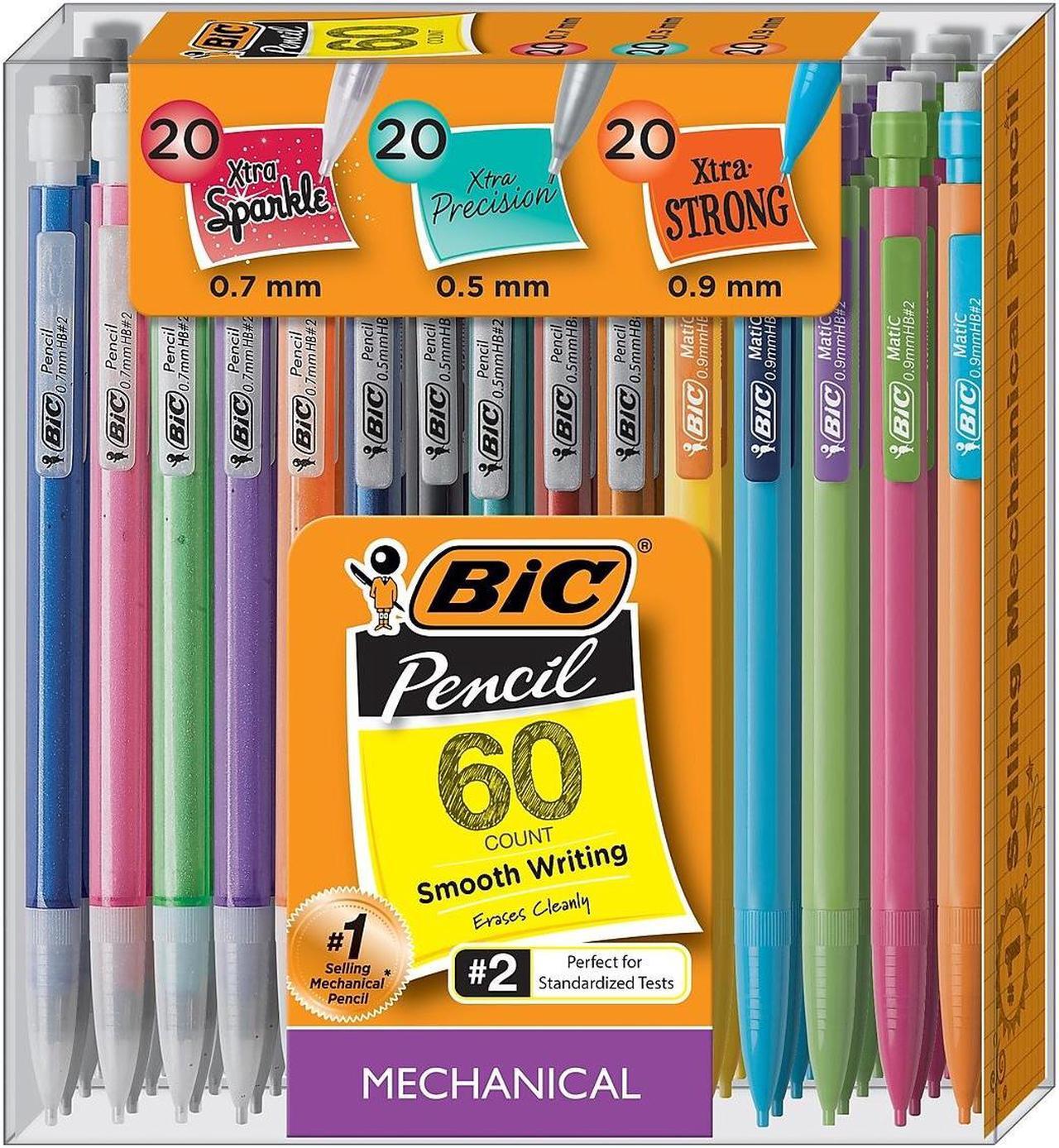 Main image of BIC Mechanical Pencils Assorted Sizes #2 Lead 60/Pack (WX7TG026-BLK)