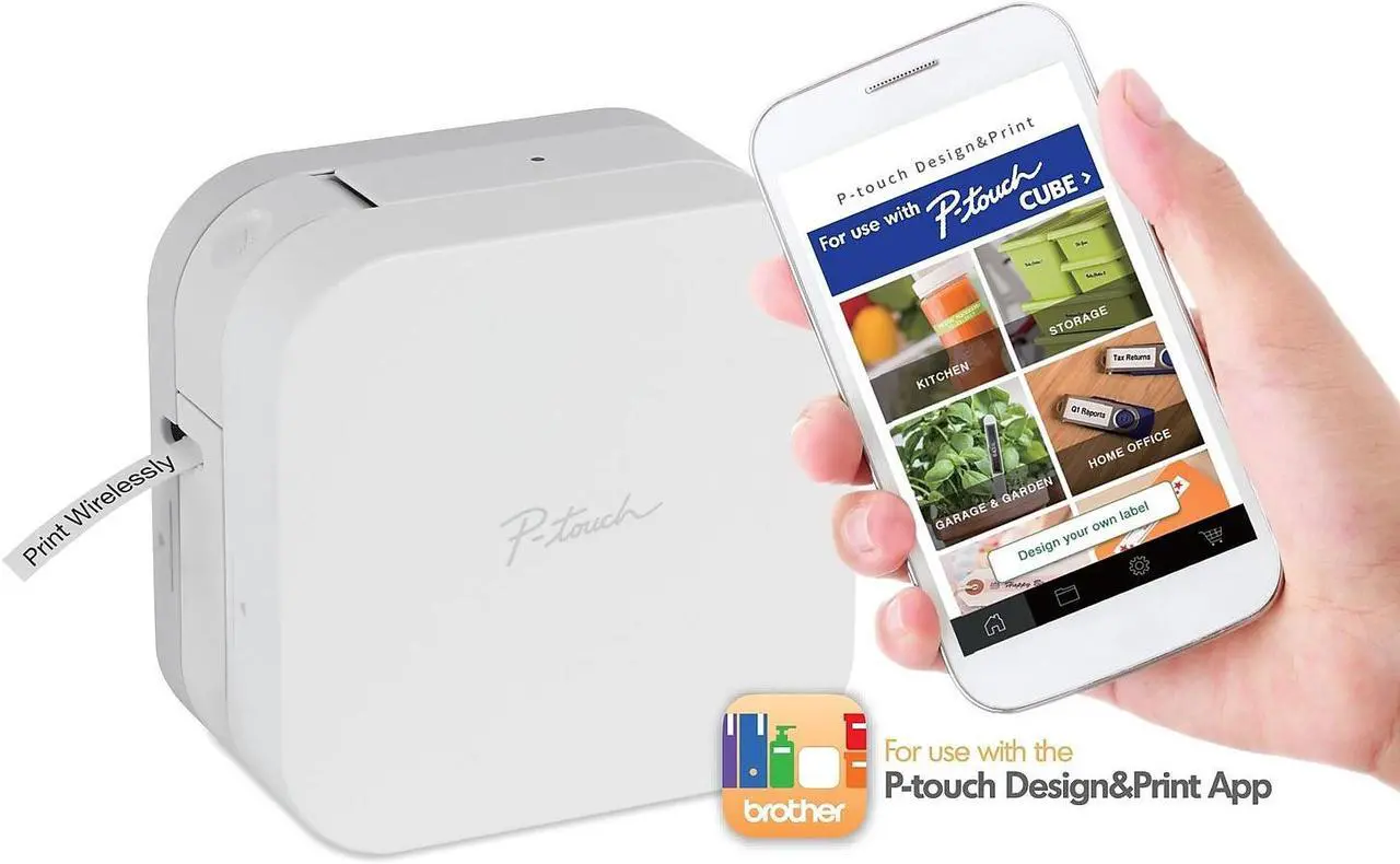 Alt view image 2 of 7 - Brother P-Touch PT-P300BT Cube Desktop Label Printer 3/Carton (PT-P300BT VS)