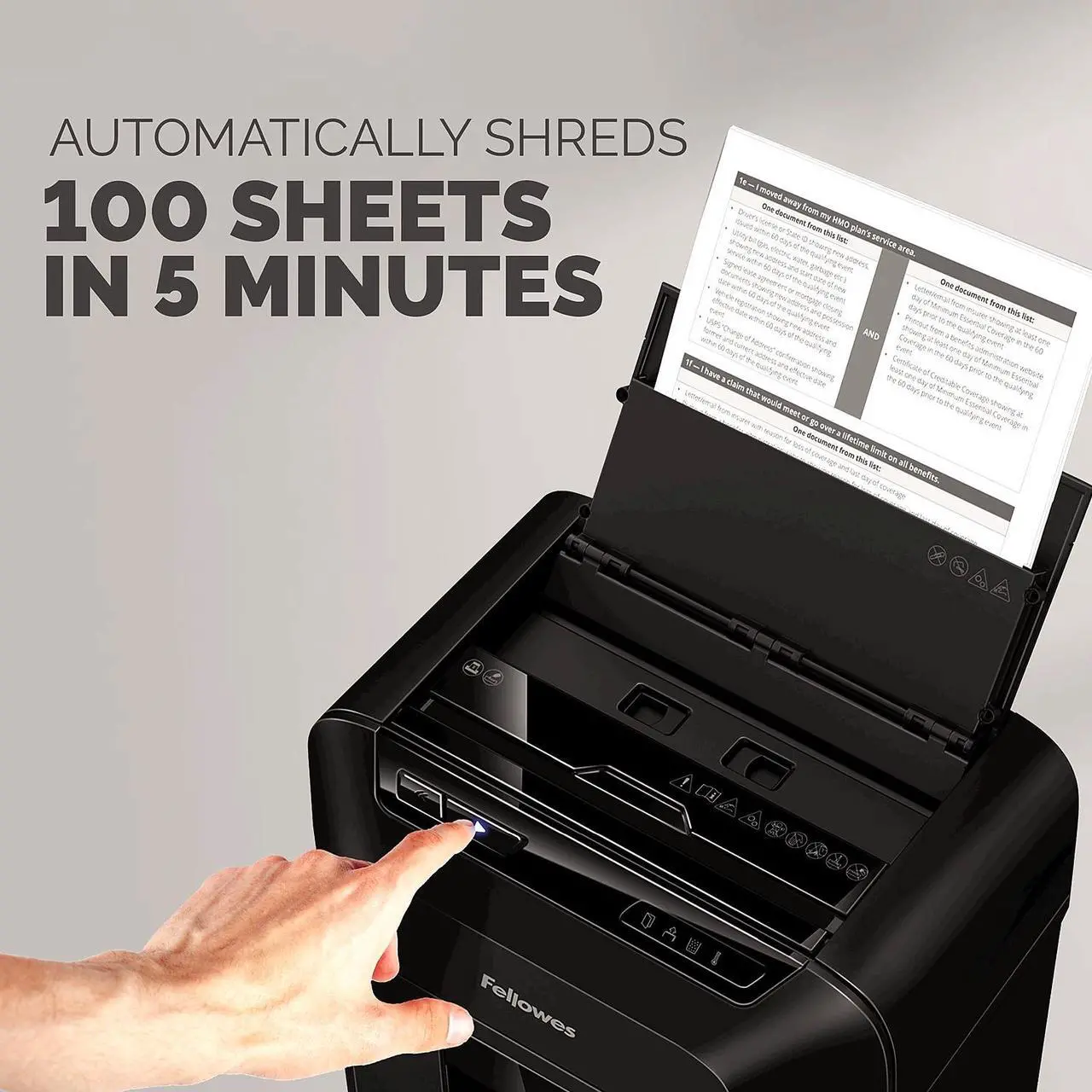 Alt view image 5 of 7 - Fellowes AutoMax 100MA 100-Sheet Micro-Cut Shredder (4704001) 4704001FEL