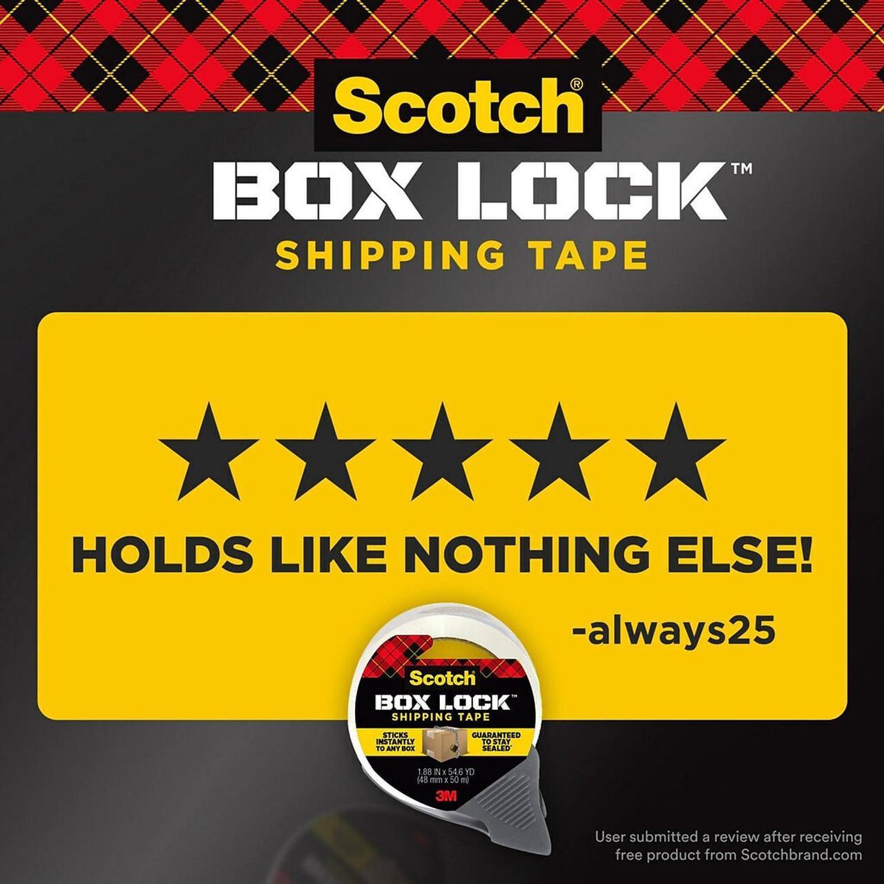 Alt view image 9 of 9 - Scotch Box Lock Shipping Packing Tape 1.88 in x 54.6 yds. Clear 3/Pack (3950-3) 39503