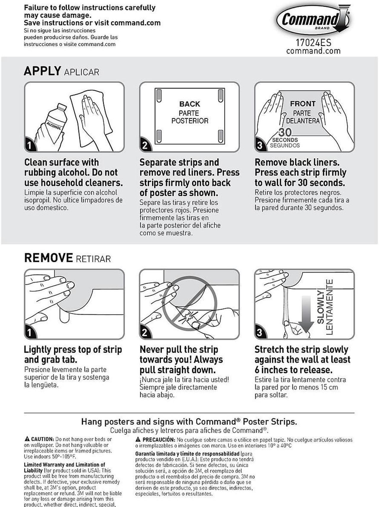 Alt view image 7 of 14 - Command Small Poster Strips 104 Strips/Pack (17024-104NA) 17024104NA
