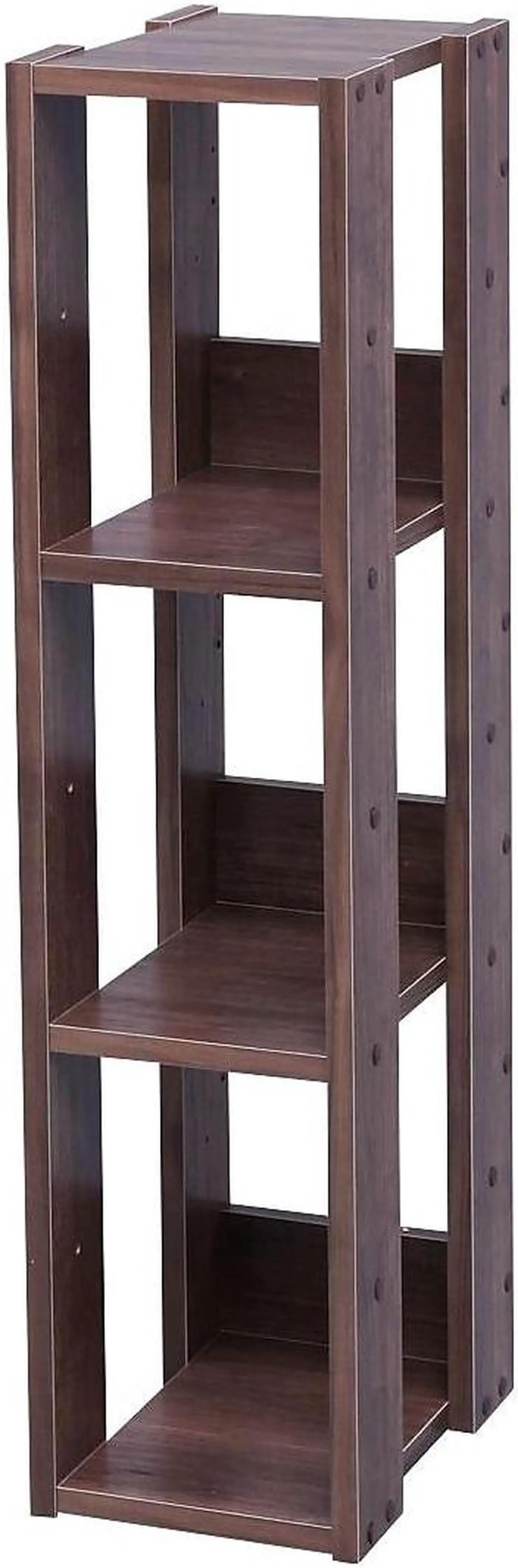 Alt view image 5 of 9 - IRIS Mado 3-Shelf Slim Open Wood Shelving Unit, Brown