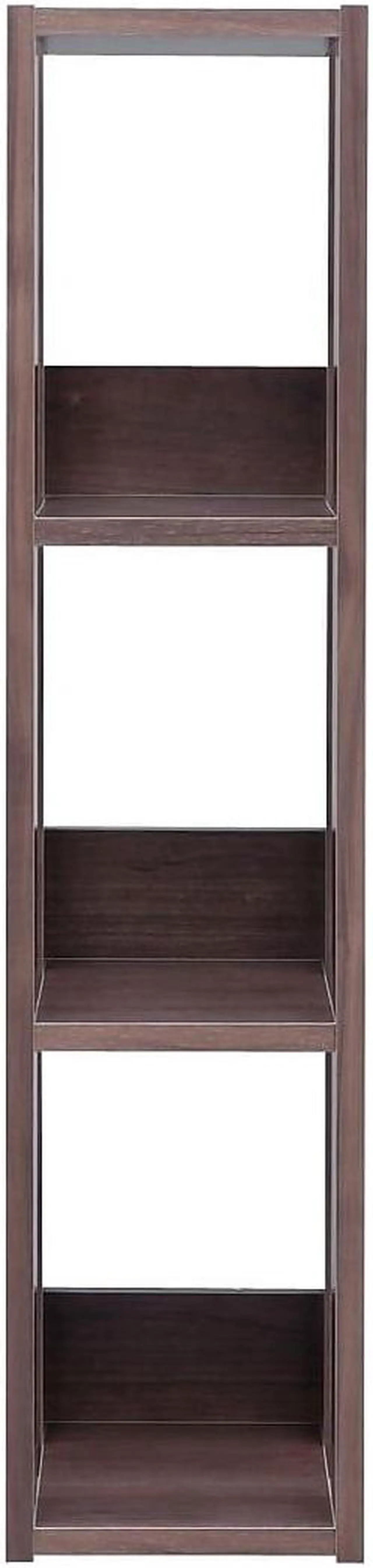 Alt view image 6 of 9 - IRIS Mado 3-Shelf Slim Open Wood Shelving Unit, Brown