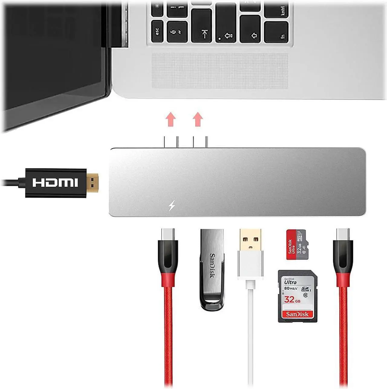 Alt view image 8 of 9 - 4XEM Multi-Port Travel Docking Station for MacBook Pro 4XUHP3405M