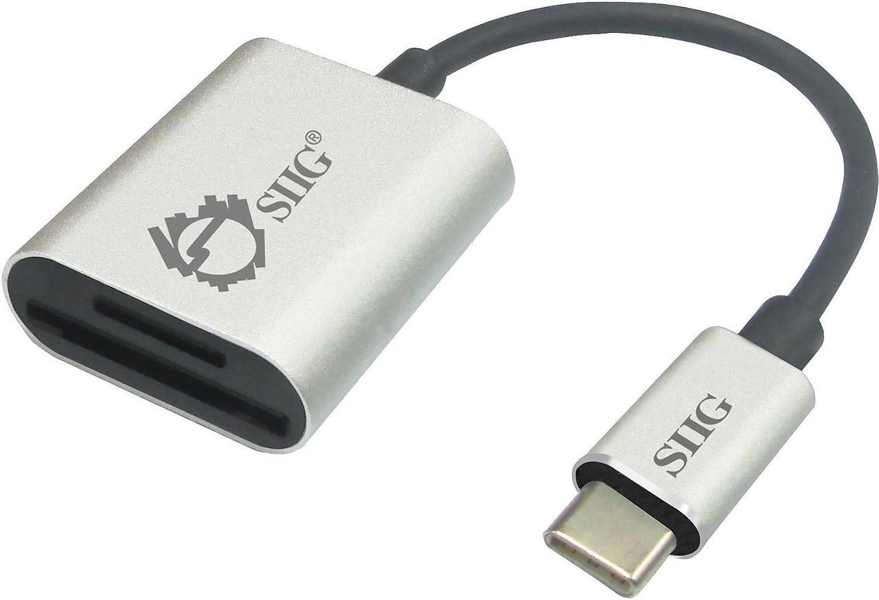Alt view image 2 of 13 - SIIG JU-MR0F12-S1 Usb-C 2-In-1 Card Reader - Card Reader - 2 In 1 (Multi-Format) - Usb 3.0