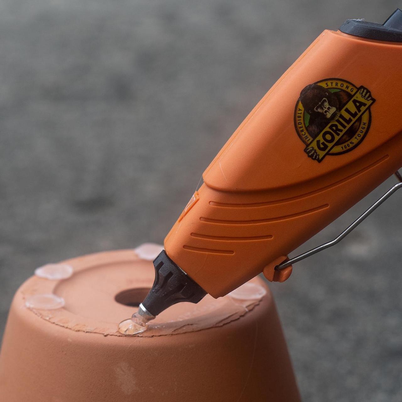 Alt view image 8 of 10 - gorilla dual temp full-size hot glue gun, orange