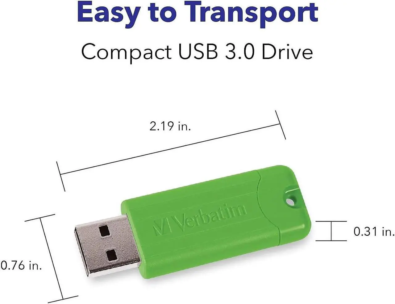 Alt view image 6 of 15 - verbatim 32gb pinstripe usb 3.0 flash drive retractable thumb drive - 5 pack - multicolor (green, blue, red, purple, cyan)