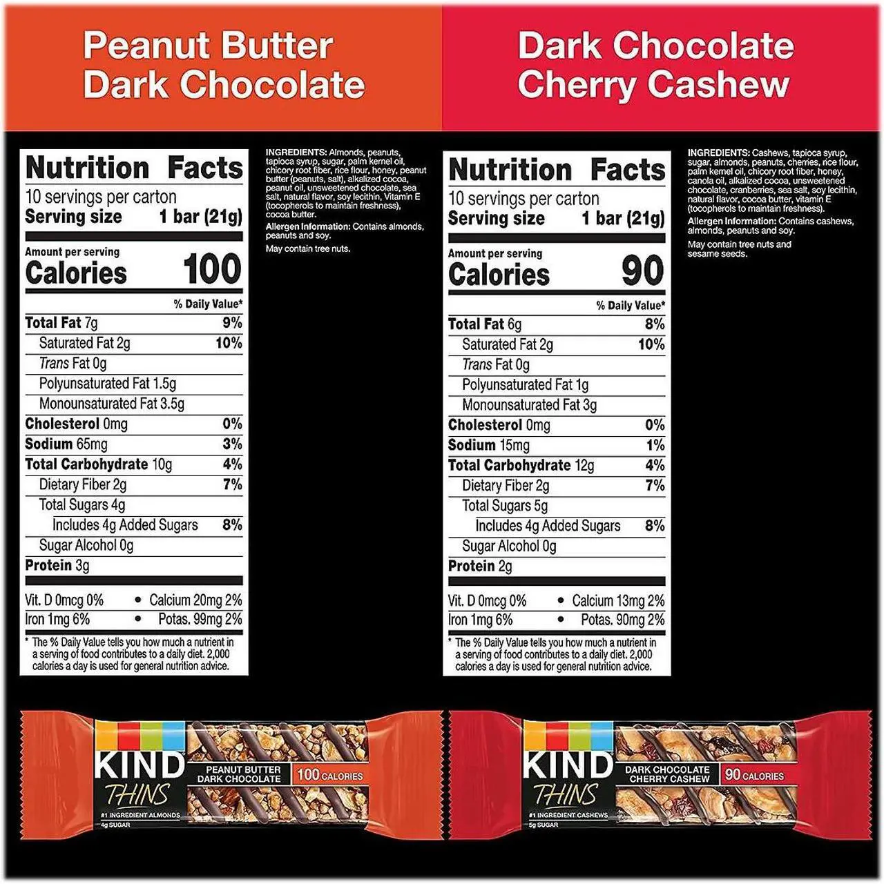 Alt view image 4 of 11 - KIND Thins Gluten-Free Bar Variety Pack 14.8 oz. 20 Bars/Box (41891) PHW41891