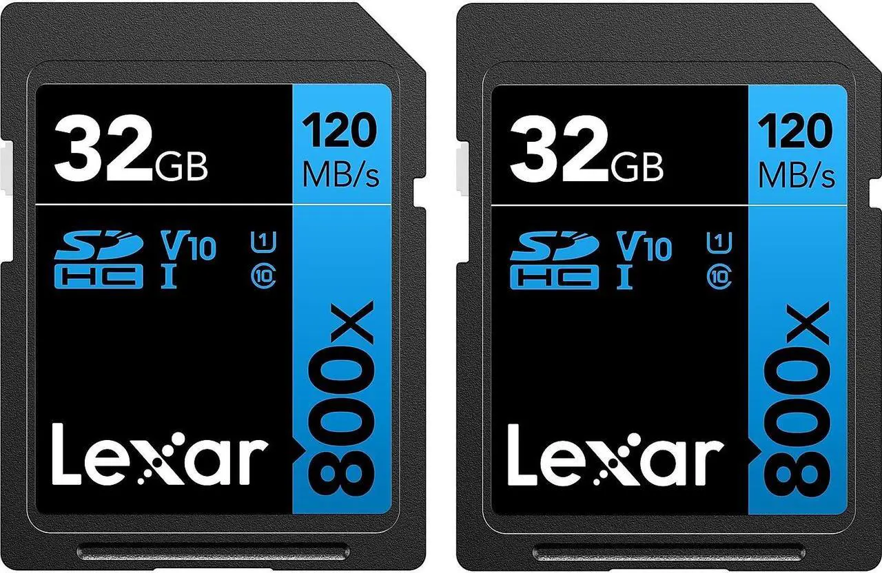 Alt view image 2 of 4 - Lexar High-Performance SDHC Memory Card,800X 32GB, Class 10, UHS-I, U3 Blue Series, 2/pk