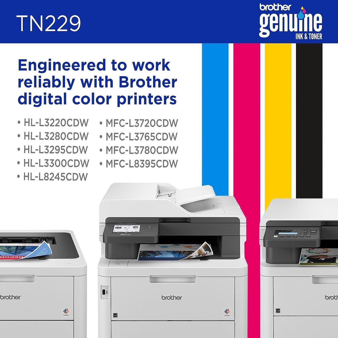 Alt view image 12 of 16 - Brother Genuine TN229Y Standard Yield Yellow Toner Cartridge