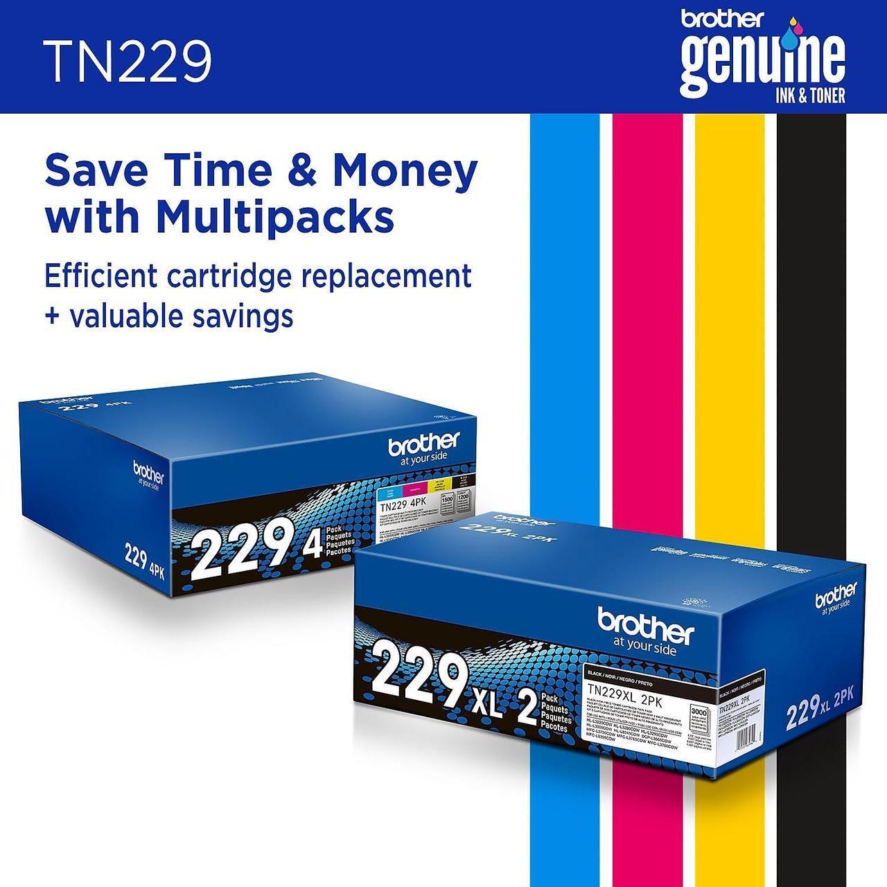 Alt view image 15 of 16 - Brother Genuine TN229Y Standard Yield Yellow Toner Cartridge