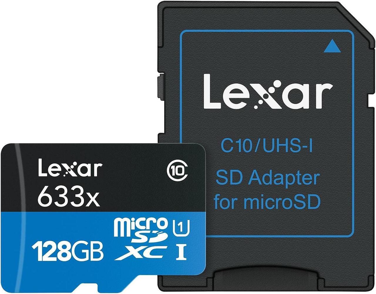 Alt view image 2 of 2 - Lexar High-Performance 633x 128GB microSDXC Memory Card with Adapter, Class 10, UHS-I (LSDMI128BBNL633)